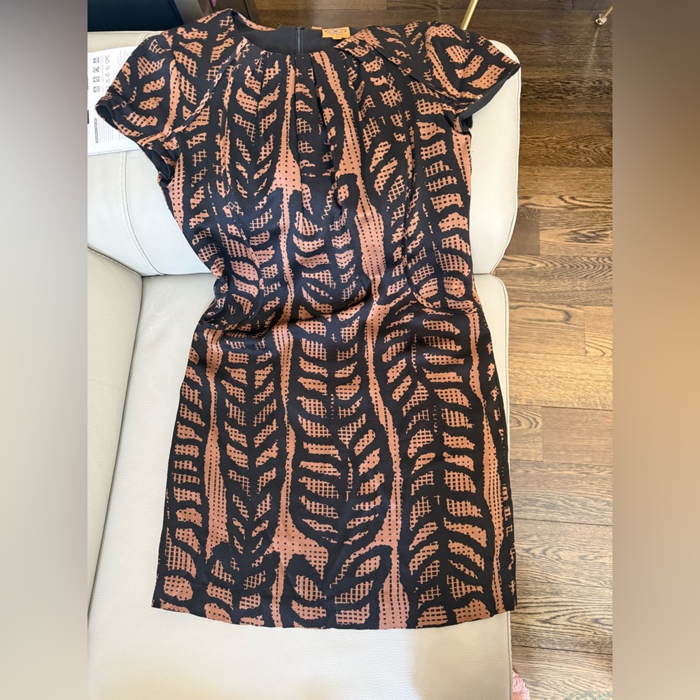 Tory Burch hammered satin printed dress
